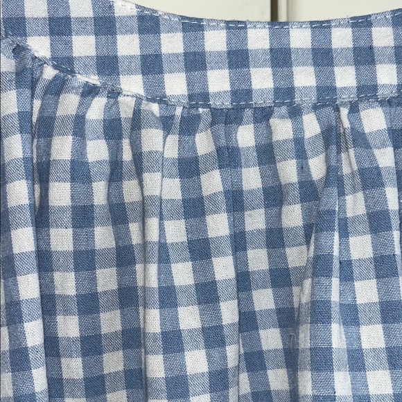 Blue and White Gingham Blouse L - Picture 6 of 11